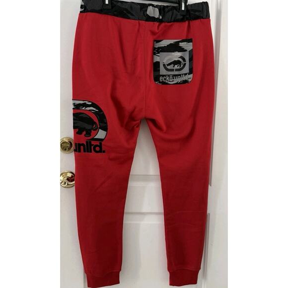 Ecko Unltd Joggers Vintage Red Camo Joggers Y2K Skate 90s City Hip Hop Retro - Picture 2 of 12